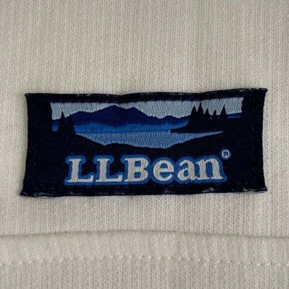 LL Bean Soft Cotton 1/4 Button Pullover Sweater Small Long Sleeve Logo White - Picture 11 of 12